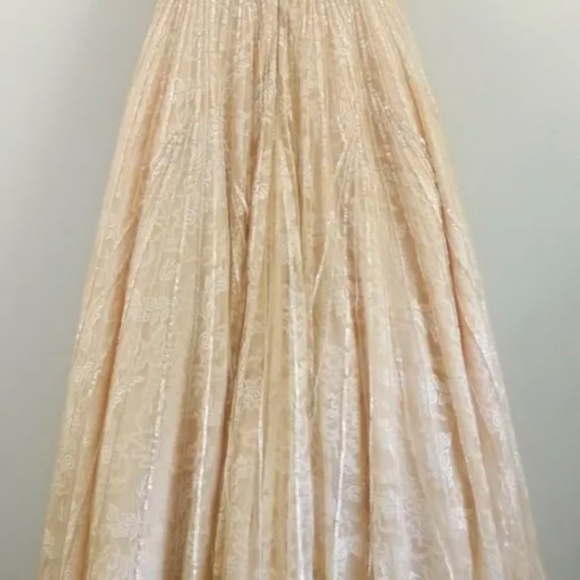 Sherri Hill Prom Homecoming Princess Dress Strapless Sweetheart Beaded Peach GUC - Picture 6 of 6